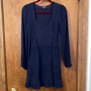 Express Navy Dress with slight raised polka dots